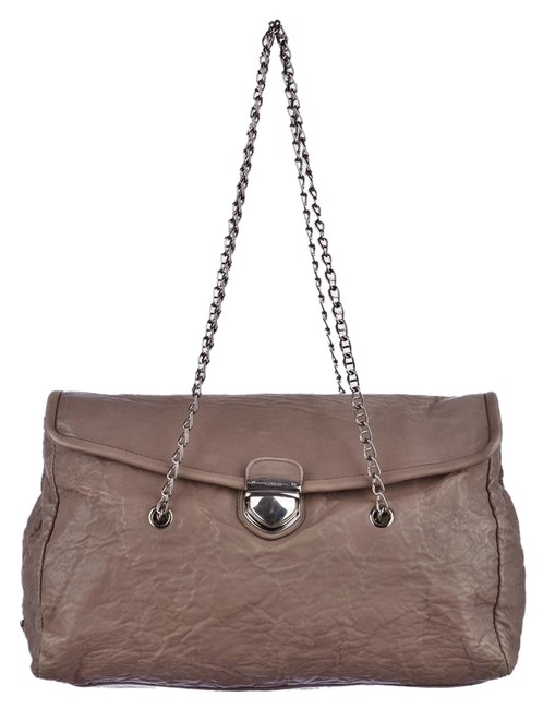Prada Nappa Antique Chain Strap Tote Argilla Gray Leather Shoulder Bag