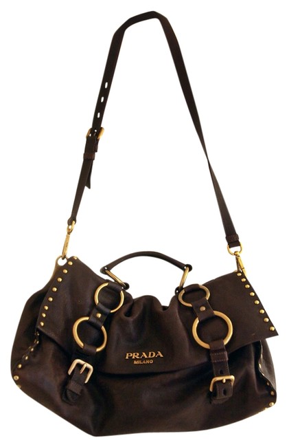 Prada Nappa Aviator Bn1749 Coffee Dark Brown Leather Shoulder Bag