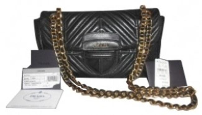 Prada Nappa Mosaico BlackQuilted Leather Shoulder Bag