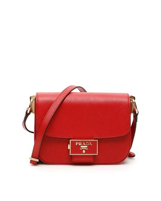 Prada New Cr Embleme Red Leather Shoulder Bag
