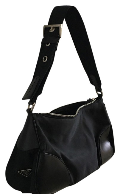 Prada Nylon and Leather Shoulder Bag