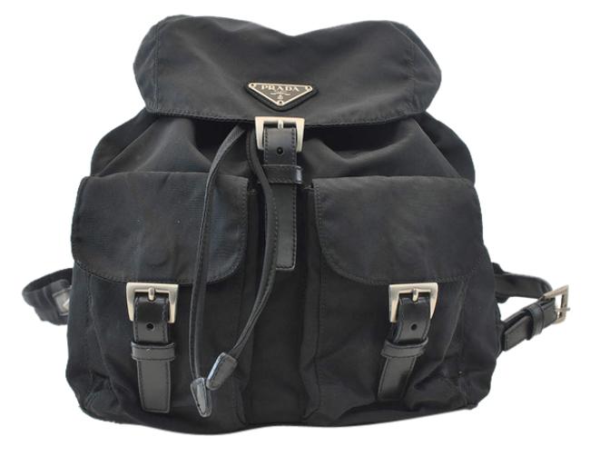 Prada Backpack Nylon Black Purse Men Shoulder Bag