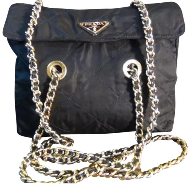 Prada Nylon Chain Black Quilted Shoulder Bag