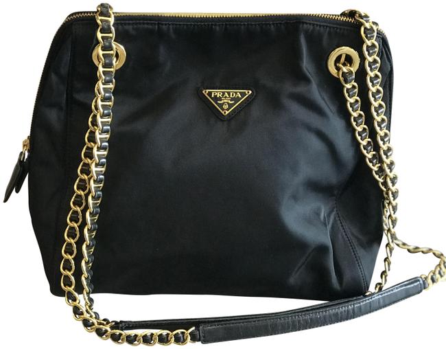 Prada Nylon Chain Black Shoulder Bag