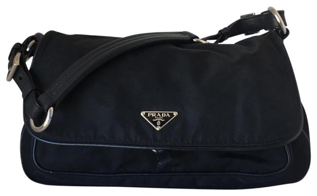Prada Nylon Flap Black Shoulder Bag