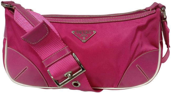 Prada Nylon Tessuto and Leather Canvas Shoulder Bag