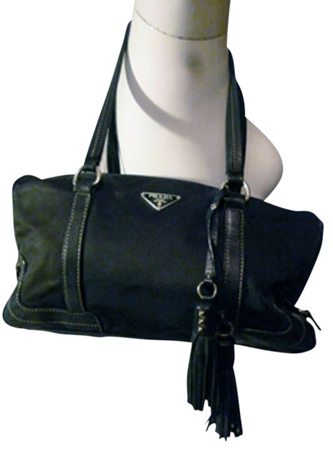 Prada Nylon with Leather Shoulder Bag