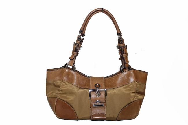 Prada NylonLeather Brown Nylon Shoulder Bag