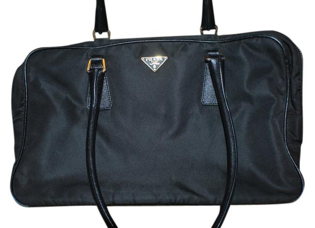 Prada NylonSaffiano Leather Handbag Black Nylon Shoulder Bag