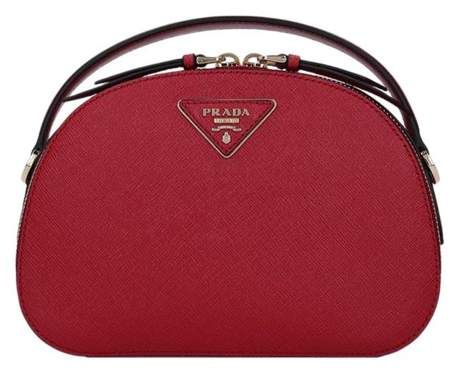 Prada Odette Saffiano Red Leather Shoulder Bag
