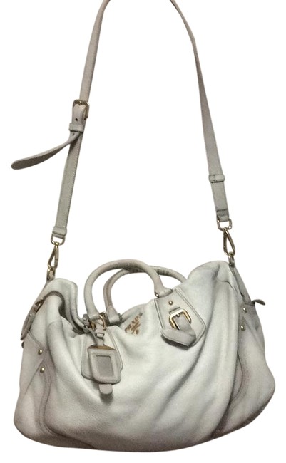 Prada Off White Calfskin Shoulder Bag