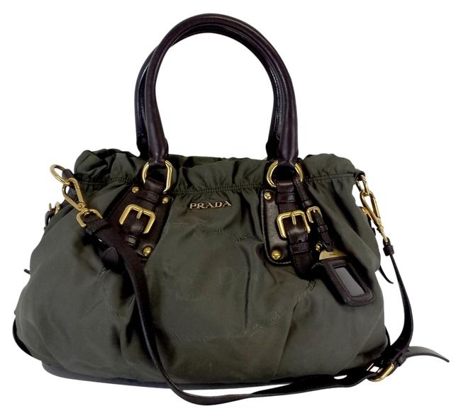 Prada Olive Nylon Shoulder Bag