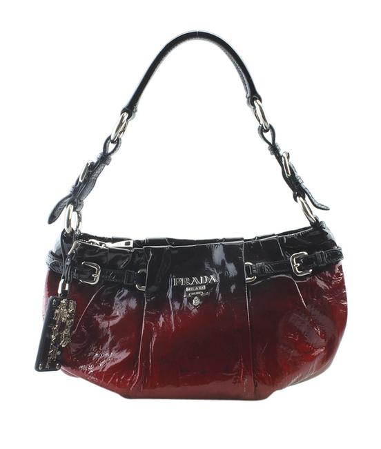 Prada Ombre 161824 Red Patent Leather Shoulder Bag
