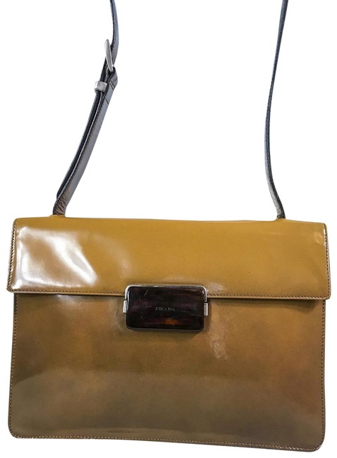 Prada Ombre Brown Patent Leather Shoulder Bag