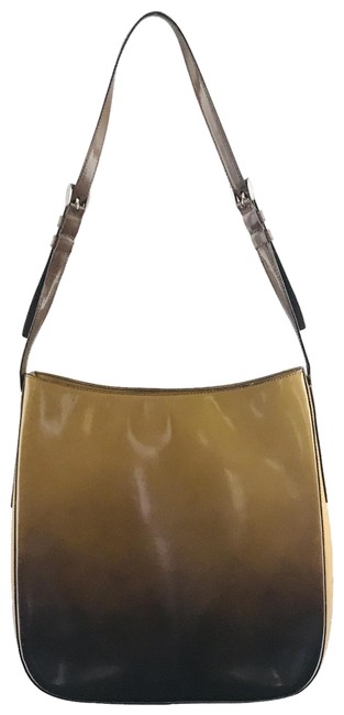 Prada Ombre Yellow Brown Leather Shoulder Bag