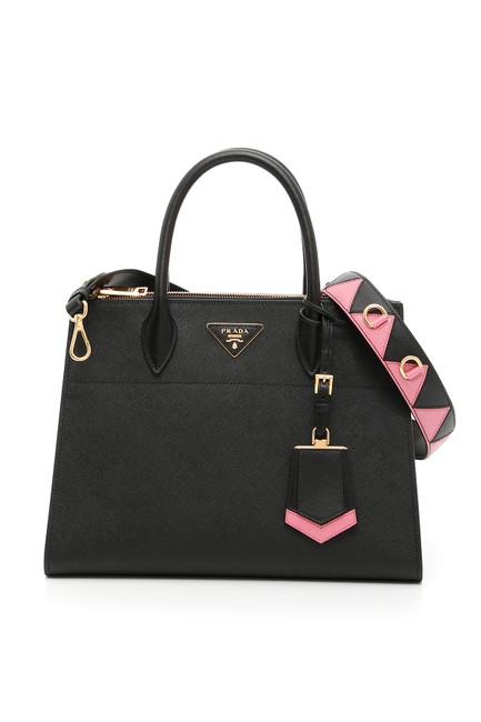 Prada Paradigme Black Leather Shoulder Bag
