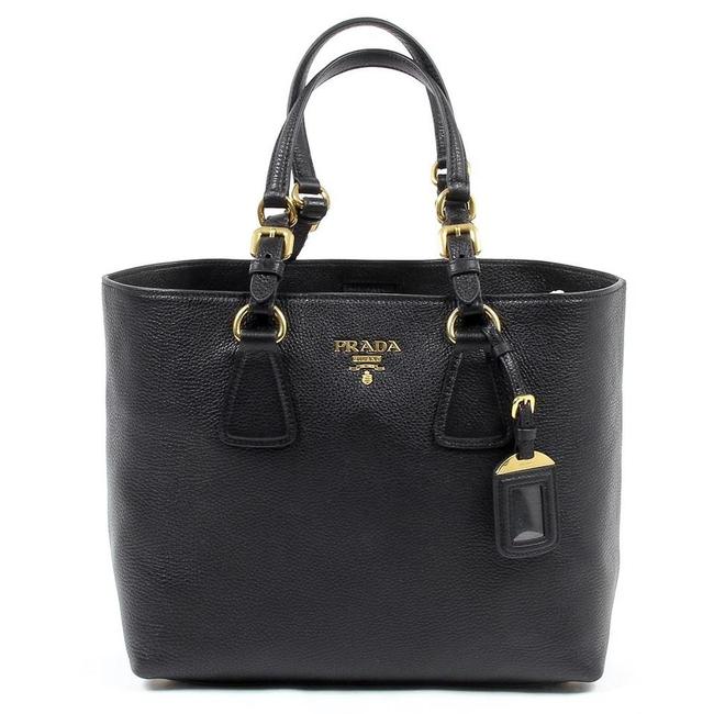 Prada Paradigme Phenix Vitello Tote 1bg043 Black Leather Shoulder Bag