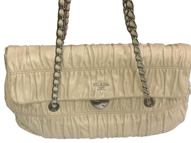 Prada Pattina Beige Leather Shoulder Bag