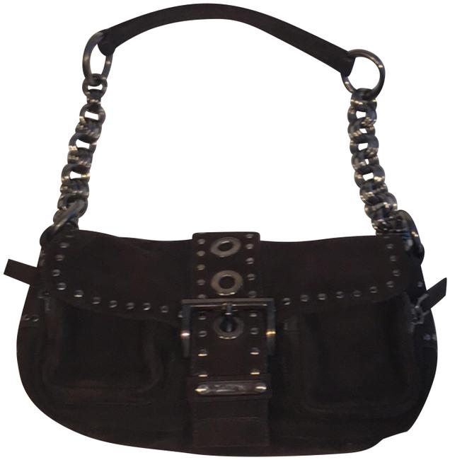 Prada Pattina Camoscio Brown Suede Leather Shoulder Bag