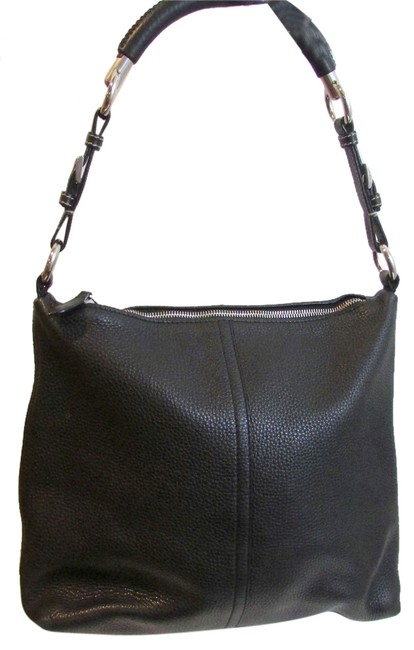 Prada Pebbled Black Leather Shoulder Bag