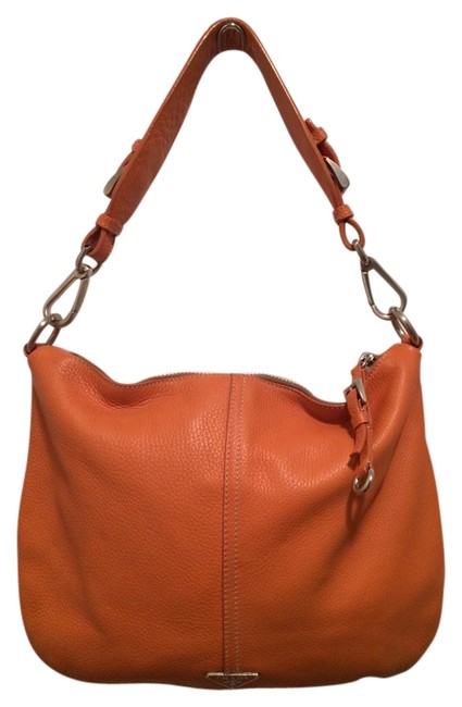 Prada Pebbled Leather Orange Shoulder Bag