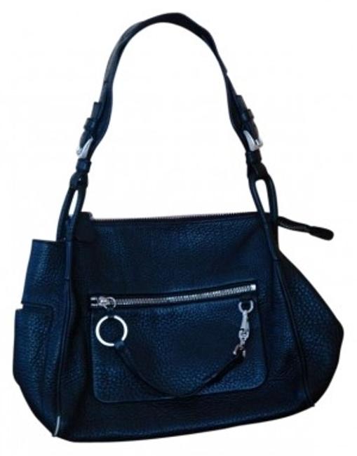 Prada Pockets Black Textured Leather Shoulder Bag