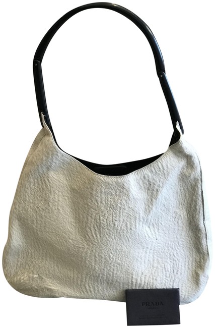 Prada Pony Hair White Shoulder Bag