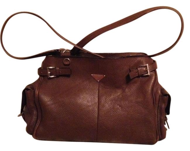 Prada Vitello Daino Prada side Pocket Belt Tote vitello Daino Brown Leather Shoulder Bag