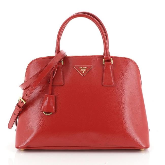 Prada Promenade Vernice Saffiano Leather Large Shoulder Bag