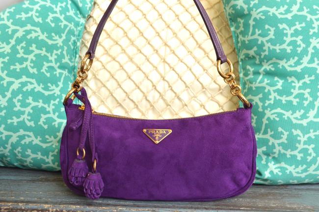 Prada Purple Suede Shoulder Bag