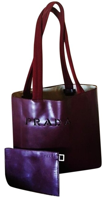 Prada Purse and Matching Wallet Bordeaux Leather Shoulder Bag