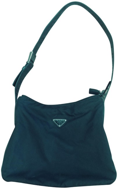 Prada  Purse Black Fabric  Leather Shoulder Bag