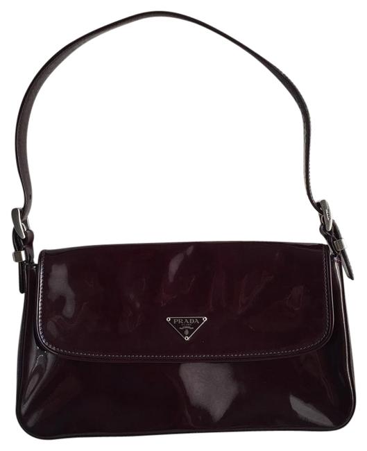 Prada Purse Burgundy Patent Leather Shoulder Bag