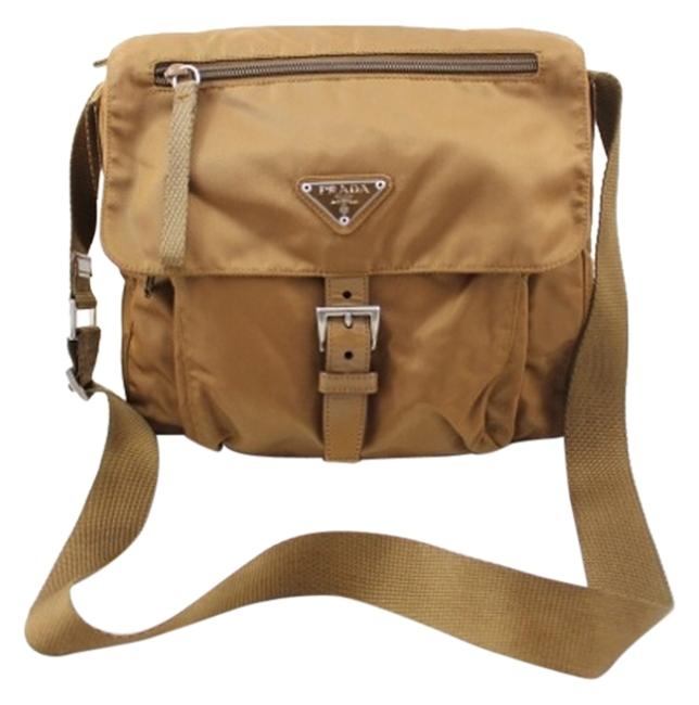 Prada Purse Rich Taupe Nylon Shoulder Bag