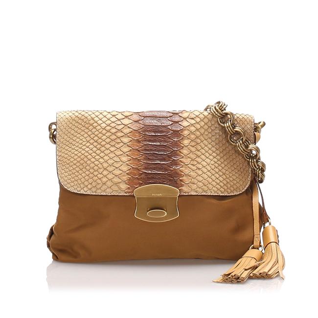 Prada Python Brown Leather Shoulder Bag