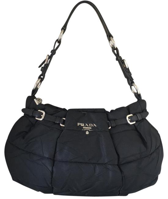 Prada Quilted Bubble Black Nylon Shoulder Bag