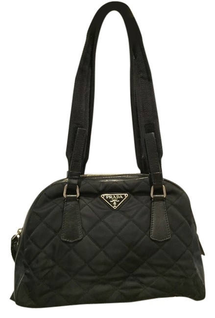 Prada Quilted Handbag Black Nylon Shoulder Bag