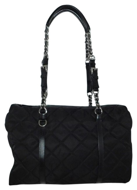 Prada Quilted Impunturato Vin Black Nylon Shoulder Bag