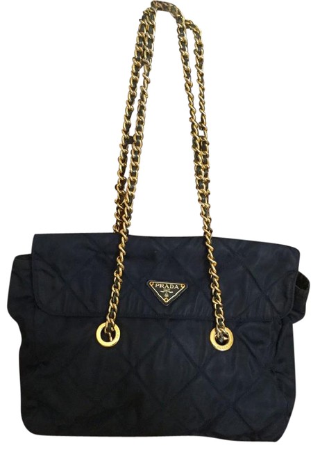 Prada Quilted Navy Shoulder Bag