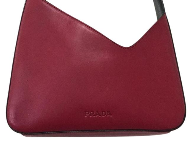 Prada Rare Fuoco Baguette Red Leather Shoulder Bag