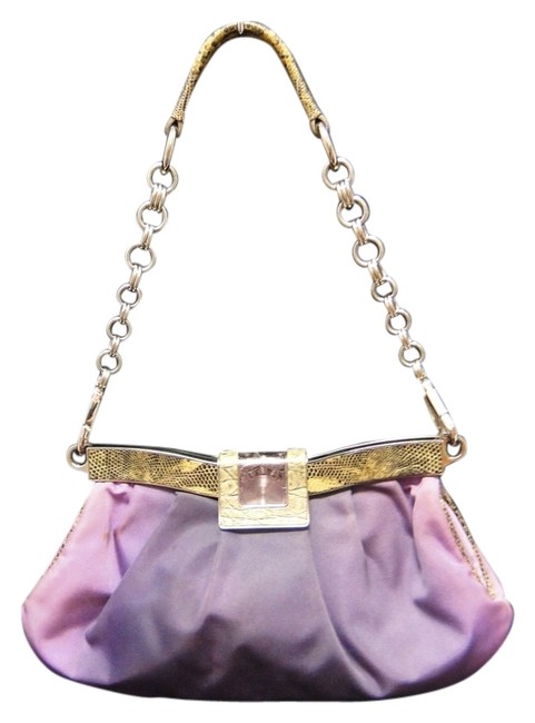 Prada Raso Skipper Purple SatinLeather Shoulder Bag