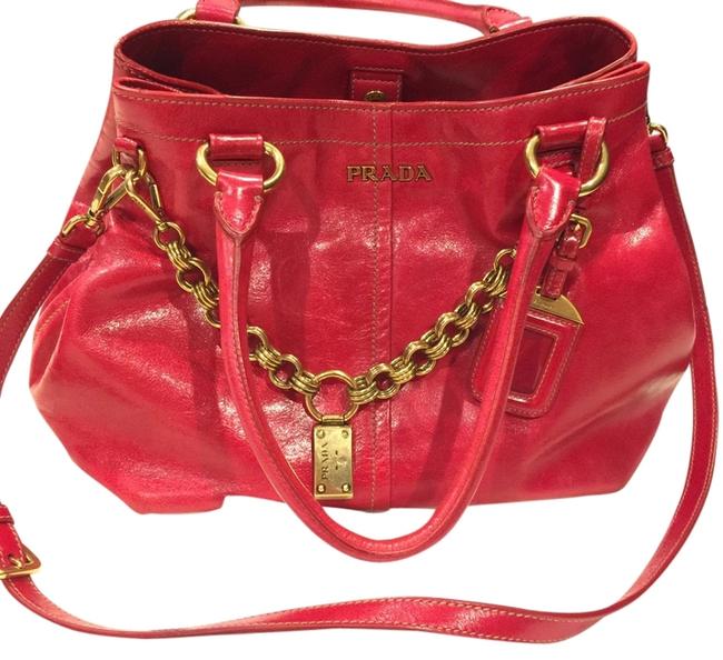 Prada Red Calfskin Shoulder Bag
