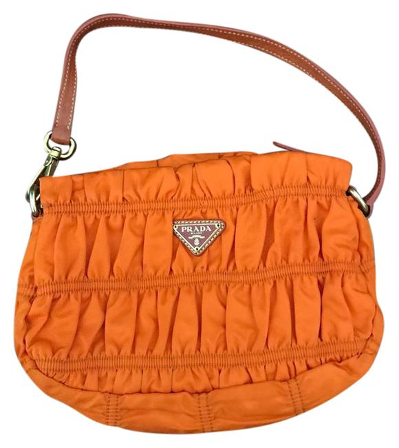 Prada Ruffle Orange Shoulder Bag