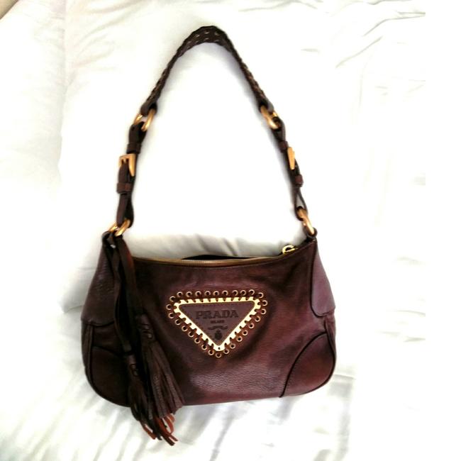 Prada Rusty Brown Cowhide Leather Shoulder Bag
