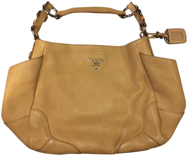 Prada Hobo Sacca Sughero Calfskin Leather Shoulder Bag