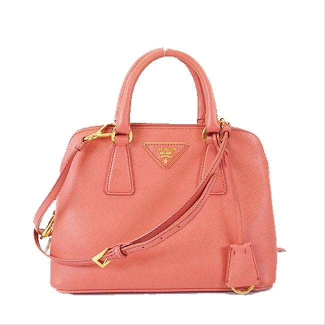Prada Saffiano 2way Womens Handbag Pink Leather Shoulder Bag
