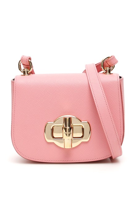 Prada Saffiano Lock Pink Shoulder Bag