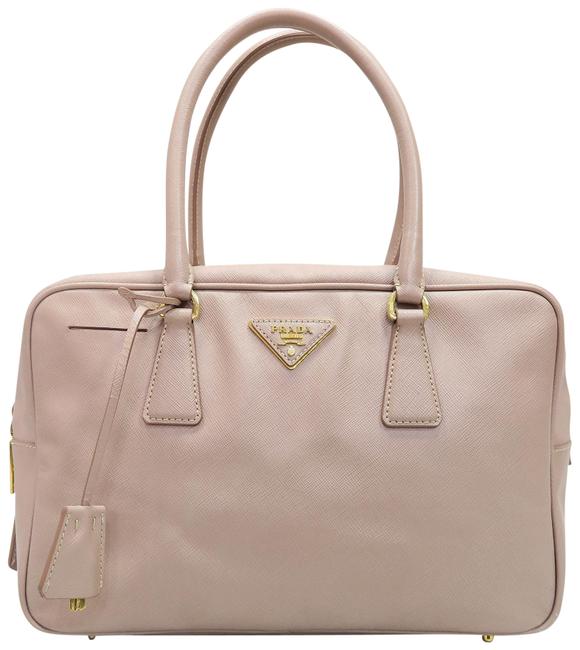 Prada Lux Saffiano Satchel Darksalmon Calfskin Leather Shoulder Bag