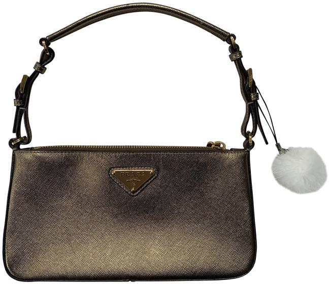 Prada Saffiano Metal Bronze Shoulder Bag
