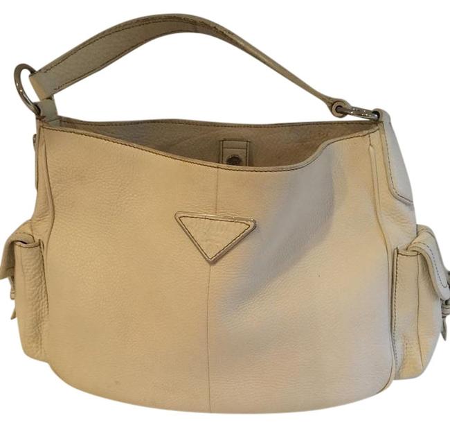 Prada **sale** White Leather Shoulder Bag
